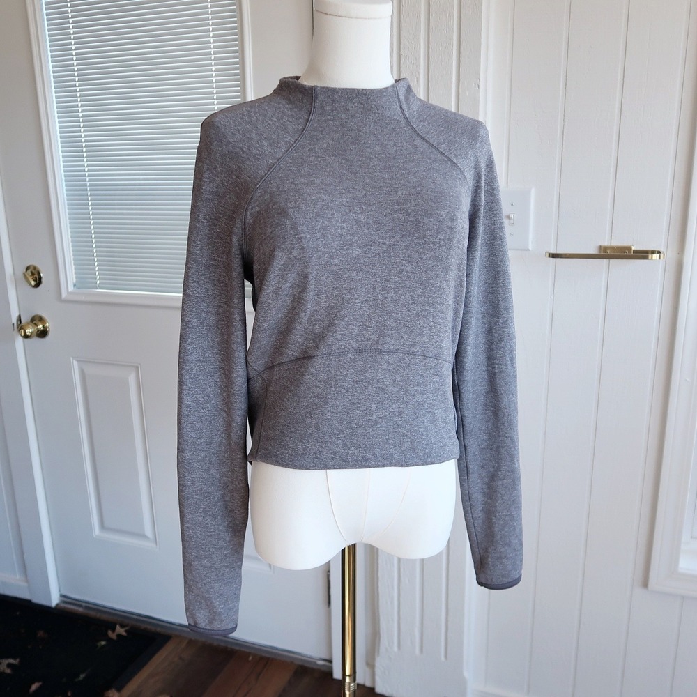 Lululemon Womens Hill and Valley Mock Neck Pullover Sweatshirt Top Size 6 Gray - Picture 4 of 9